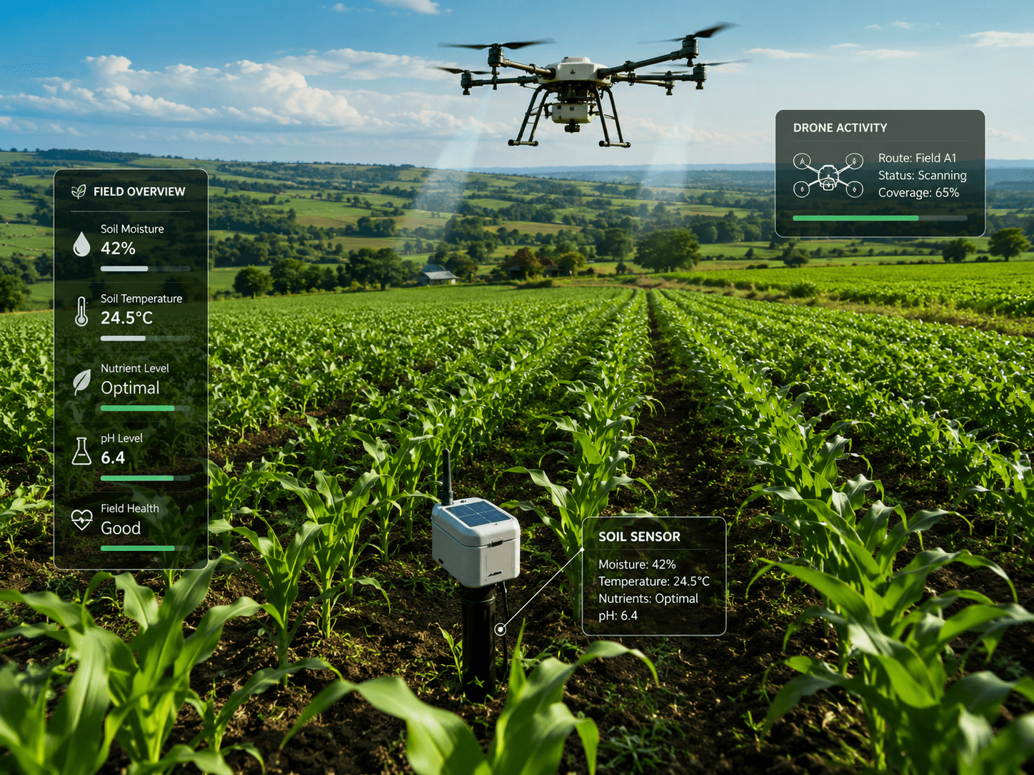 Precision agriculture IoT sensors on African farmland